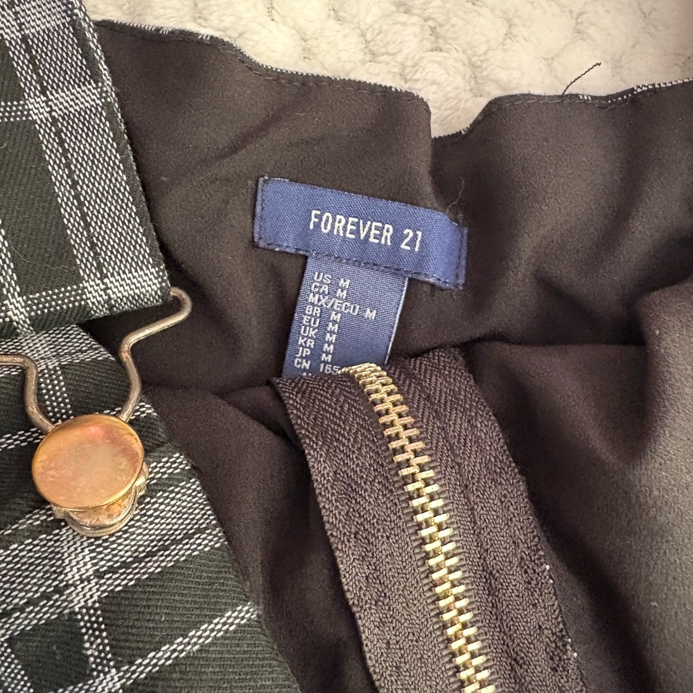 Forever 21 Black Plaid Mini Dress